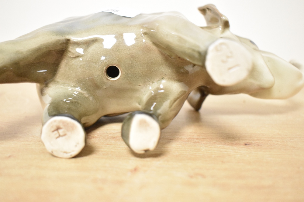 A mid century pottery elephant study, bearing stamp '531' to underside, measuring 12cm tall. - Image 3 of 3