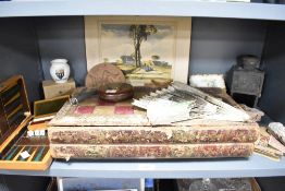 An interesting selection of items including a vintage travel back gammon/draughts game, two