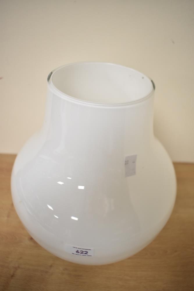A large white glass vase of bulbous form 33cm x 26cm. - Image 2 of 2