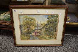 Tom Sykes (British 20th century) Watercolour 'A Quiet Corner Thorpe in the Hollow, Wharfdale',