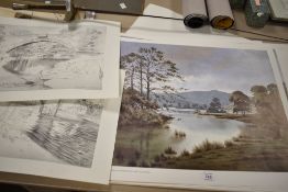 A selection of multiple copies of local interest prints including Middleton Bridge-Sedburgh,