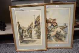 After Reginald H Smallridge (British 1838-1939) two coloured etchings, Mars Hill, Lynmouth, Devon