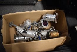 A selection of vintage Par Can stage lights, including Pulsar PAR 36, and DTS MOD P/30 CAN (100W