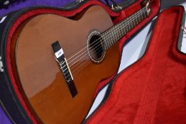 A Vicente Sanchis Spanish classical guitar, with plush lined hard case