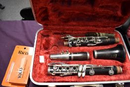 A Boosey & Hawkes clarinet, serial number 349649, sold with fitted case, spare reeds etc