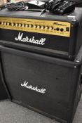 A Marshall MG100 HDFX amplifier and 4 x 10 speaker cabinet, sold with two Marshall footswitches