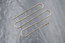A 9ct gold fancy box link chain, marked 375, 50cm, 6.9g