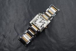 A Cartier Tank Francaise wristwatch, the silver tone dial having Roman numerals, date aperture at 6,