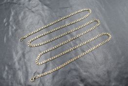 A 9ct gold curb link chain, marked 375, 75cm, 10.9g