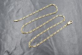 A 9ct gold 18' figaro link chain, approx 5.3g