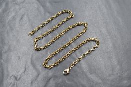 A 9ct gold belcher link chain, marked 375, 46cm, 15.8g