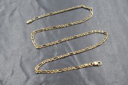 A 9ct gold figaro link chain, marked 375, 42cm, 5.9g