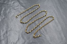 A 9ct gold belcher link chain, marked 375, 56cm, 9.6g