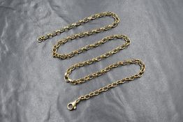 A 9ct gold belcher link chain, marked 375, 51cm, 16.2g