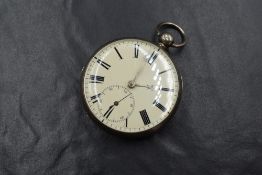 A Victorian silver key wound pocket watch by Hayes of Oldham, movement:10475, having a Roman numeral