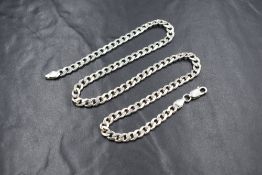 A silver curb link necklace, approx 18' & 25g
