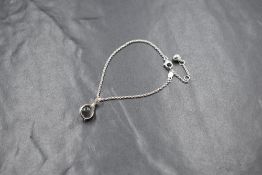 A Georg Jensen silver 'Sphere' bracelet, the fine belcher link chain having a sphere 'pool of light'