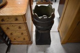 A salt glazed and vented chimney pot, 76cm slight damage