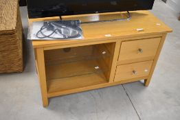 A modern Corndell Nimbus range light oak finish TV cabinet