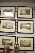 *Of local interest*, six 19th-century framed etchings of local rural scenes and lakes, after Josh