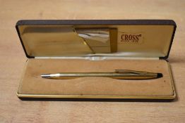A boxed Cross rolled gold ballpoint pen