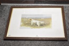 Two 20th-century framed prints, both to feature dogs; sold with an unframed charcoal sketch, (3),