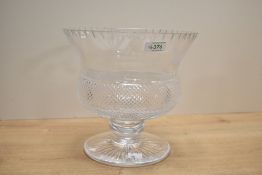 A large late 20th-century Edinburgh crystal 'Thistle' footed bowl, engraved for 'The Times Crossword