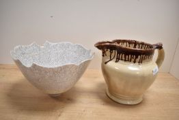 A mid to late 20th-century Peter Lane ceramic bowl, of foliate form, featuring an undulating rim and