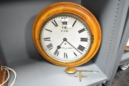Of local interest, a fine Victorian oak W. Hird Furness Railway (F.R.) fusee clock, having a 12-inch