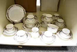 An Edwardian Blyth Porcelain Company Limited of Stoke-on-Trent part tea set, featuring a blue