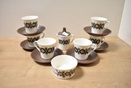 A vintage Scandinavian Figgjo Flint ?Rolf? coffee set, designed by Rolf Fr?yland, featuring