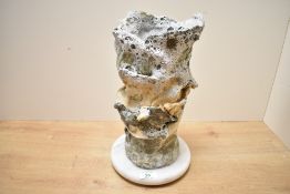 A 20th-century Keith Gretton (British b.1934) 'Clay Tower No. 8' stoneware ceramic sculpture,