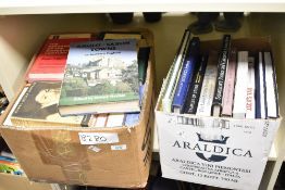 A large selection of 20th-century books, with titles pertaining to history and more, (2 boxes full),