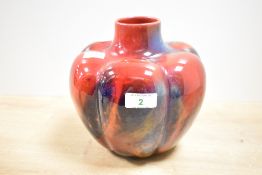 A fine early 20th-century Royal Doulton 'Sung' Flambe Vase, designed by Fred Moore (a premier artist