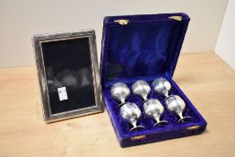 A presumed contemporary Broadway & Co Silver, stamped Birmingham 2004, table top frame, 17.5cm x