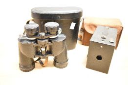 A pair of 20th-century Pathescope de Luxe Zoom binoculars with original leather case; sold with an