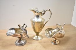 A small set of early 20th-century Silver Plated tableware, to include a pitcher, a sugar bowl, and a