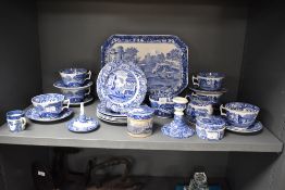 A selection of 19th to early 20th-century Copeland Spode 'Italian' blue and white transfer ware,