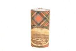 A small Victorian Mauchline Tartan ware needle case, featuring Prince Charlie tartan and a
