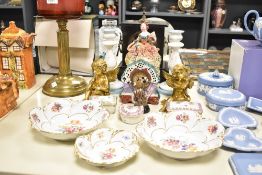 A selection of late 19th to early 20th-century sundry wares, to include a pair of gilt resin