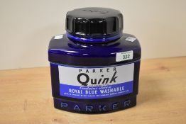 A large 20th-century Parker Quink ceramic advertising jar, designed by Hobbs Welch to resemble to