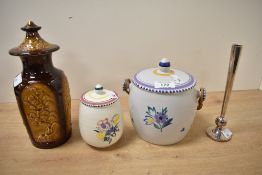 Two 20th-century Poole pottery traditional ware, featuring hand-painted floral decoration, to