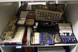 A large selection of 20th-century stainless steel and silver-plated cutlery, to include a variety of