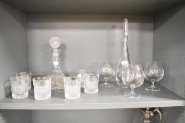 A selection of early to mid 20th-century glassware, to include a heavy crystal cut glass ship