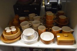 A large quantity of mid 20th-century Hornsea Pottery 'Safron' tableware, designed by John Clappison,