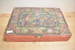 Thought to be a 19th-century Chinese-style decorative wooden box, featuring intricate and