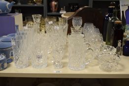 A large selection of 20th-century crystal cut glassware, to include tumblers, glasses, tankards, bud