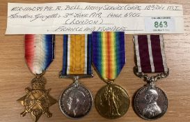 WW1 Meritorious Service Medal group of four comprising 1914-15 star, British War and Victory