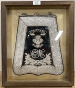 Pembroke Yeomanry (Cavalry) Full Dress Officer's Sabretache, 29cm x 34cm, black cloth or felt