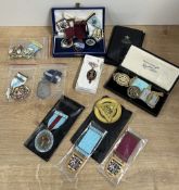 Masonic interest, silver-gilt and enamel Masonic medals and/or jewels, various makers including